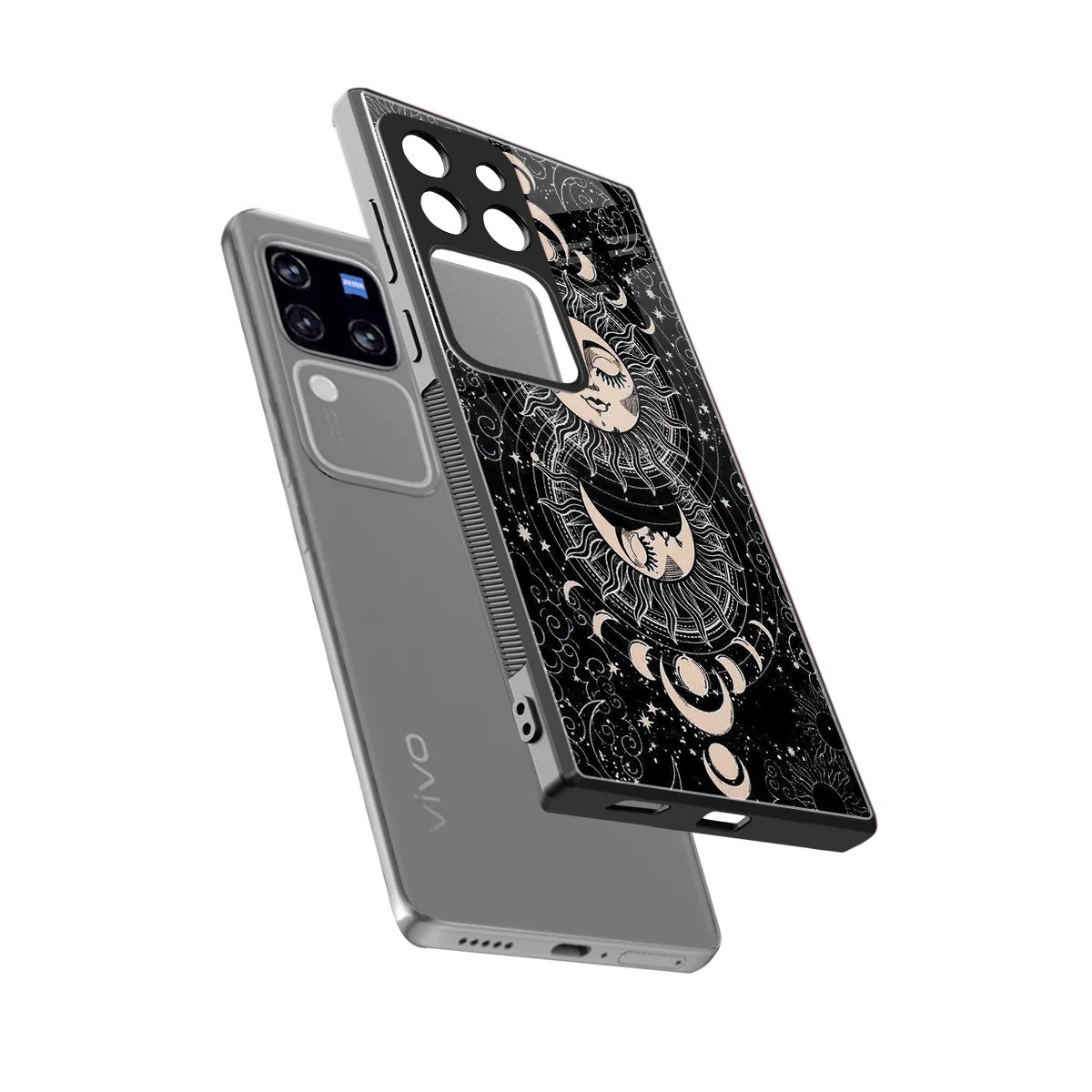 Solar Eclipse sleekvivo v30 pro cover with tempered glass back and TPU edges