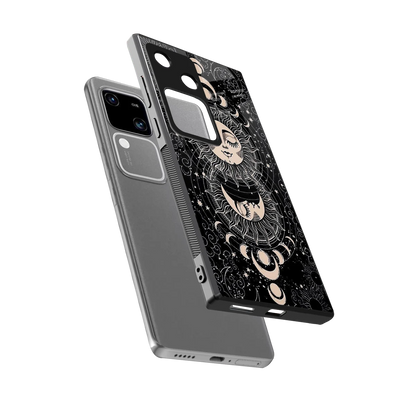 Solar Eclipse sleek vivo v30 cover with tempered glass back and TPU edges
