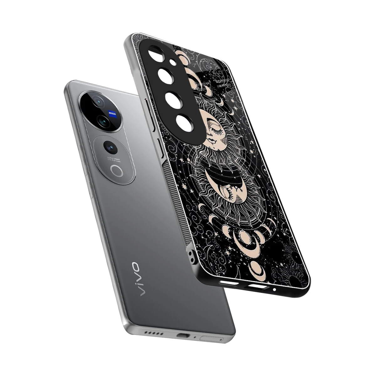 Solar Eclipse sleek vivo v40 pro cover with tempered glass back and TPU edges