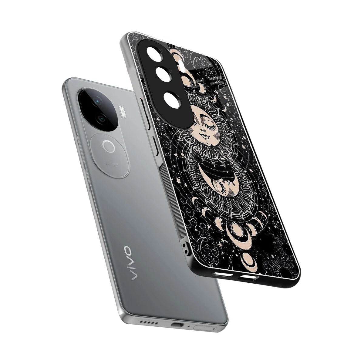 Solar Eclipse sleek vivo v40e cover with tempered glass back and TPU edges