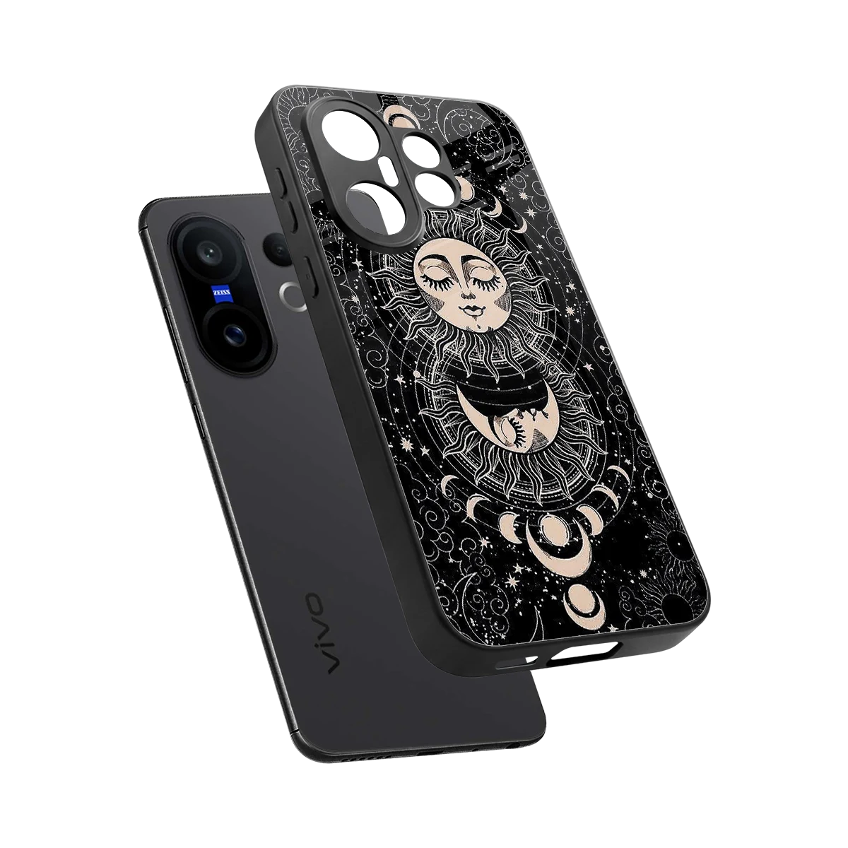 Solar Eclipse sleek vivo x200 fe cover with tempered glass back and TPU edges