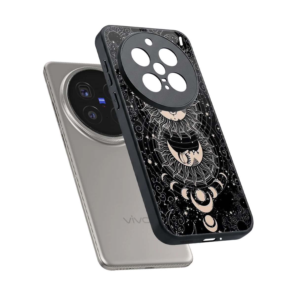 Solar Eclipse sleek vivo x200 pro cover with tempered glass back and TPU edges