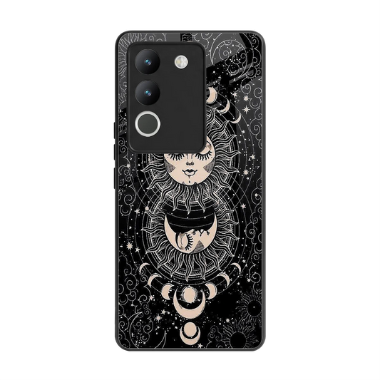 Solar Eclipse back phone cover | glass case for vivo y200 5g