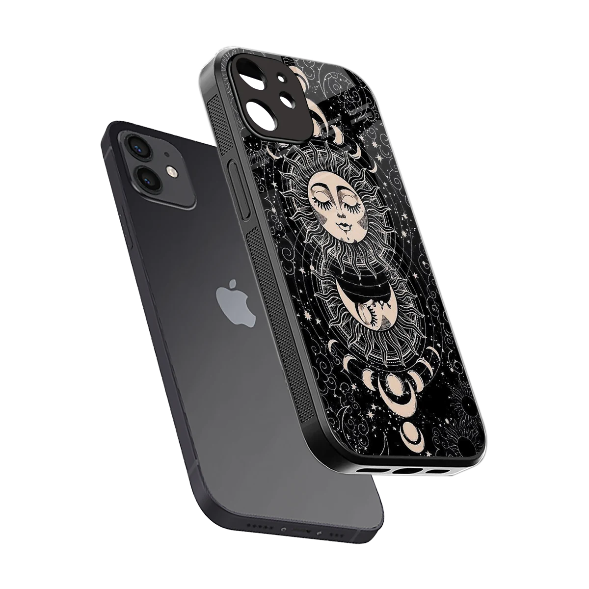Solar Eclipse sleek iphone 12 cover with tempered glass back and TPU edges