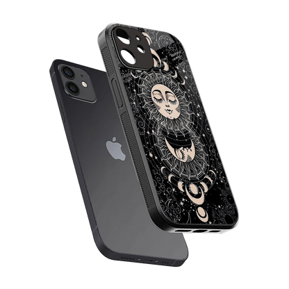 Solar Eclipse sleek iphone 12 cover with tempered glass back and TPU edges