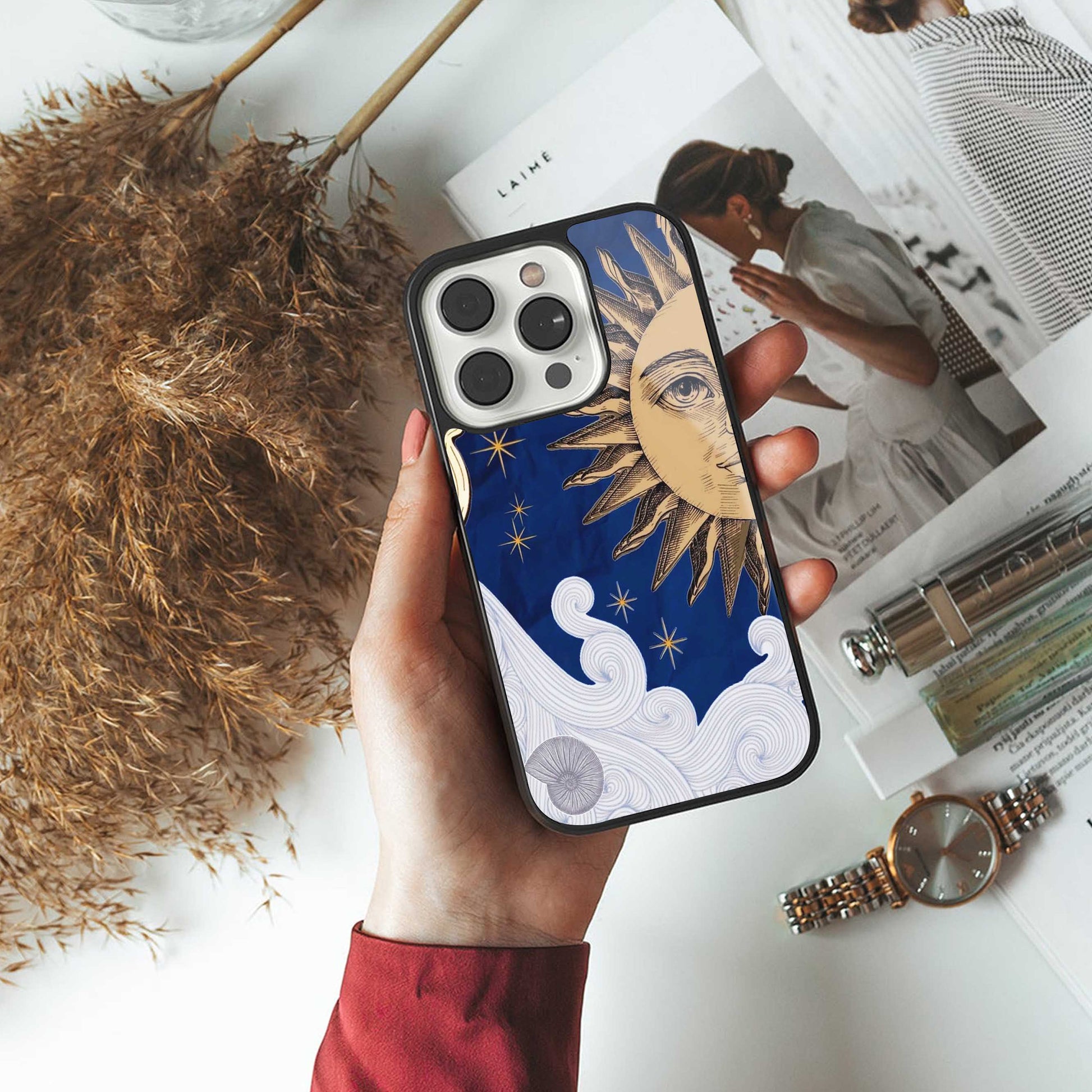 Solar Bliss luxury glass phone case for iPhone 16 | scratch and drop resistant