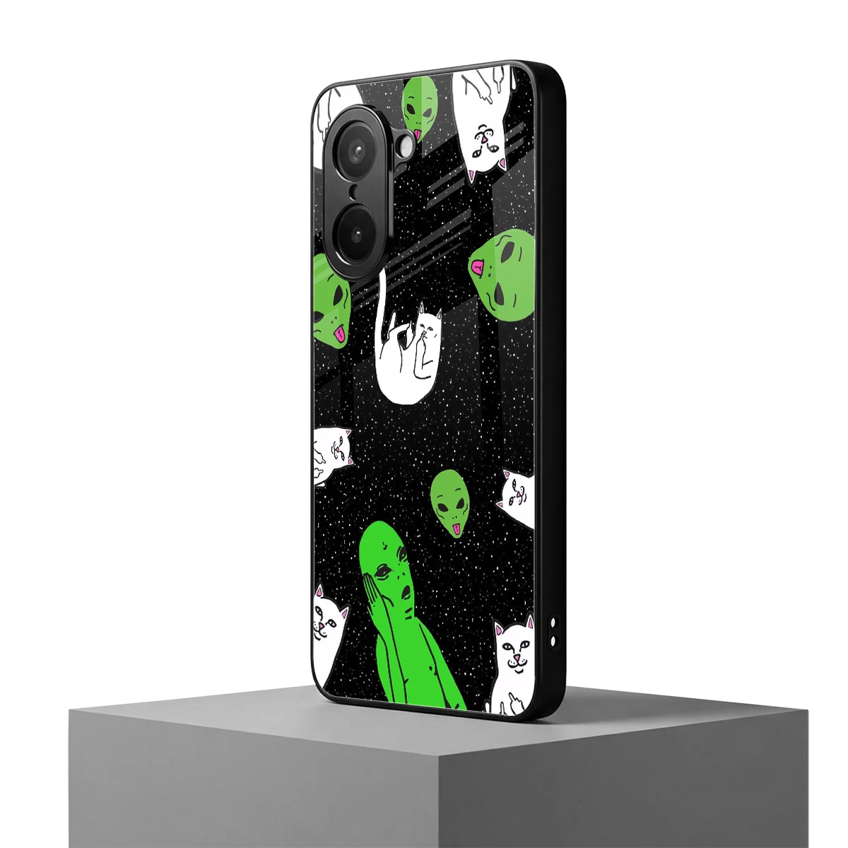 Space Kitty oneplus nord ce5 5g mobile cover | shockproof glass phone case