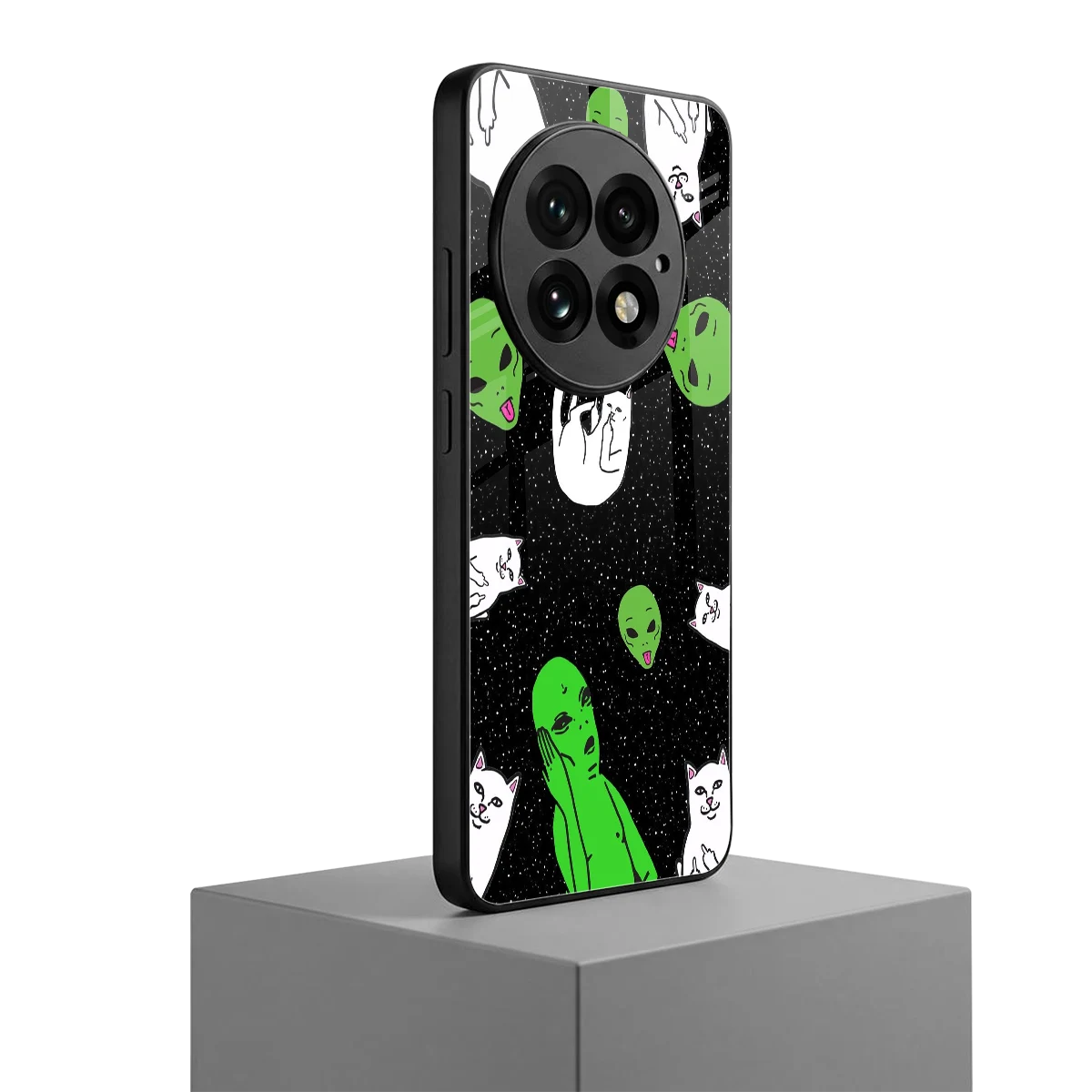 Space Kitty oneplus 13 mobile cover | shockproof glass phone case