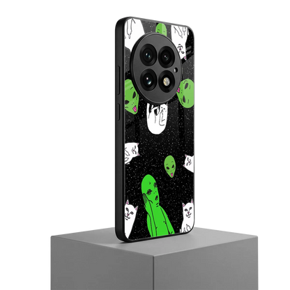 Space Kitty oneplus 13 mobile cover | shockproof glass phone case