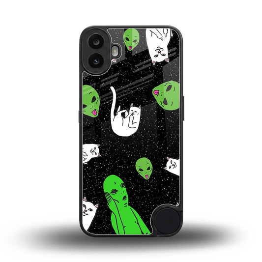 Space Kitty back phone cover | glass case for cmf nothing phone 1