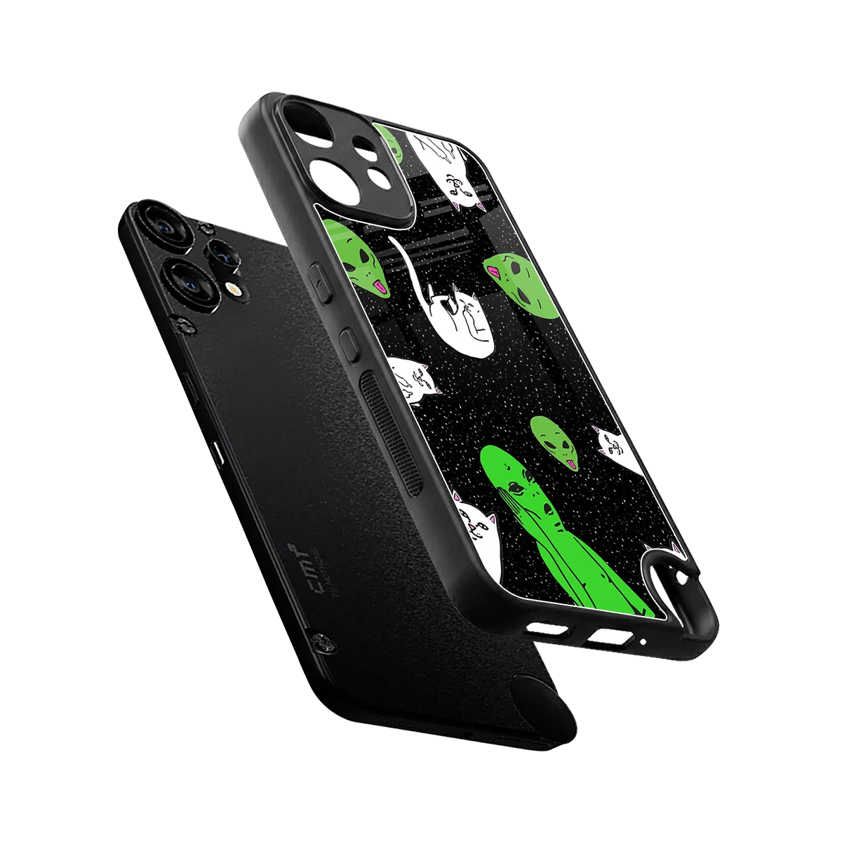 Space Kitty sleek cmf nothing phone 2 pro cover with tempered glass back and TPU edges