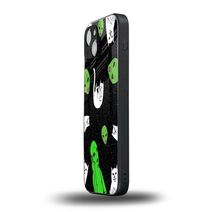 Space Kitty iphone 14 plus mobile cover | shockproof glass phone case