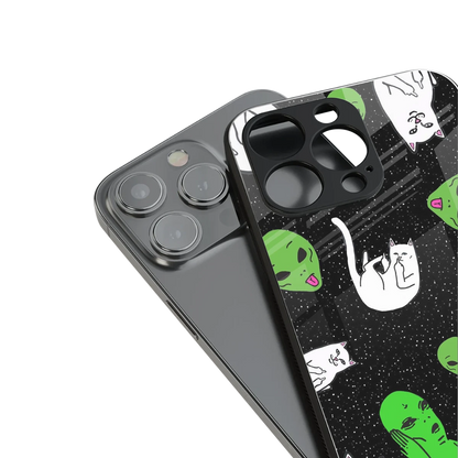 Space Kitty stylish phone case for iphone 15 pro max | glossy glass and slim fit