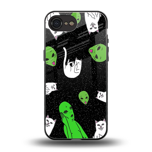 Space Kitty back phone cover | glass case for iphone 17e