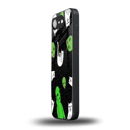 Space Kitty iphone 16e mobile cover | shockproof glass phone case