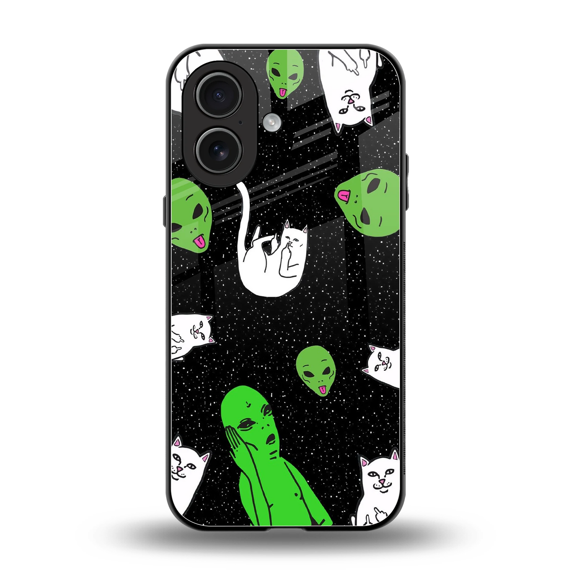 Space Kitty back phone cover | glass case for iphone 17