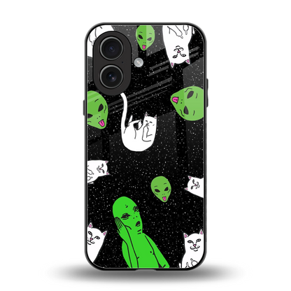 Space Kitty back phone cover | glass case for iphone 17