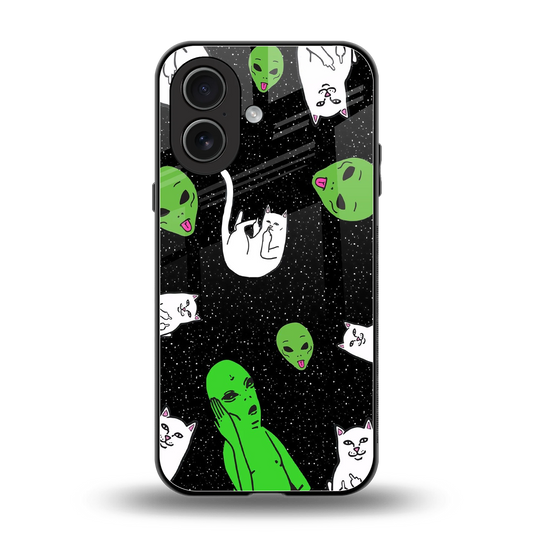 Space Kitty back phone cover | glass case for iphone 17
