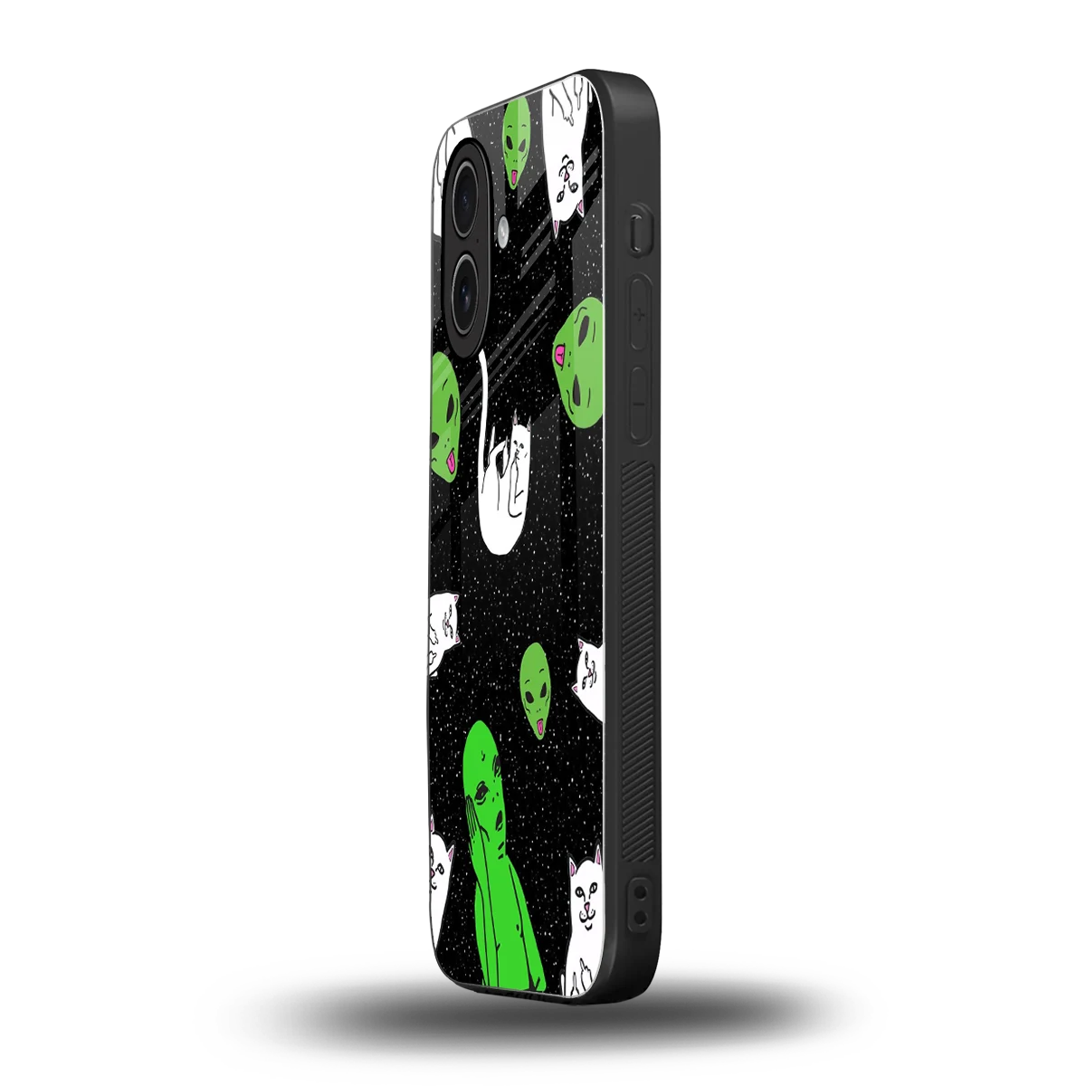 Space Kitty iphone 17 mobile cover | shockproof glass phone case