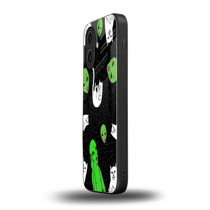 Space Kitty iphone 17 mobile cover | shockproof glass phone case