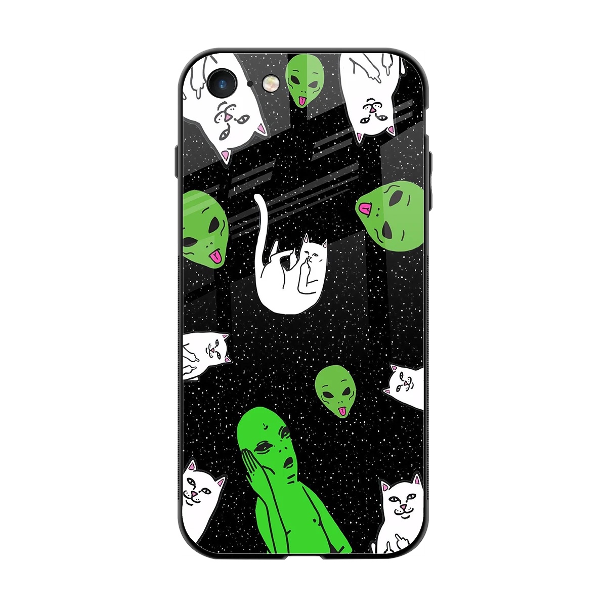 Space Kitty back phone cover | glass case for iphone 7