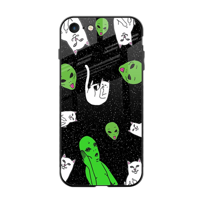 Space Kitty back phone cover | glass case for iphone 7