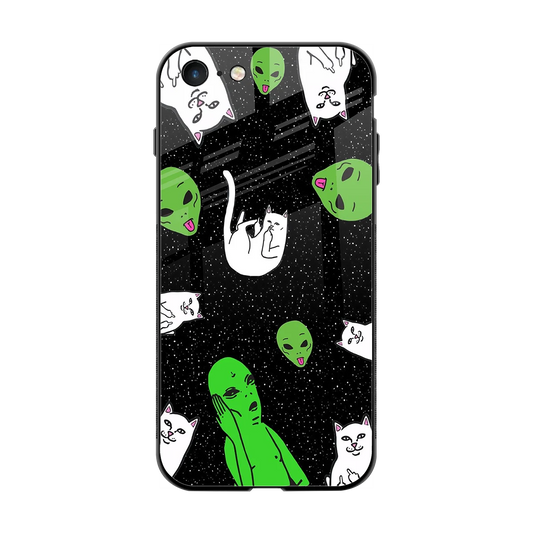 Space Kitty back phone cover | glass case for iphone 7