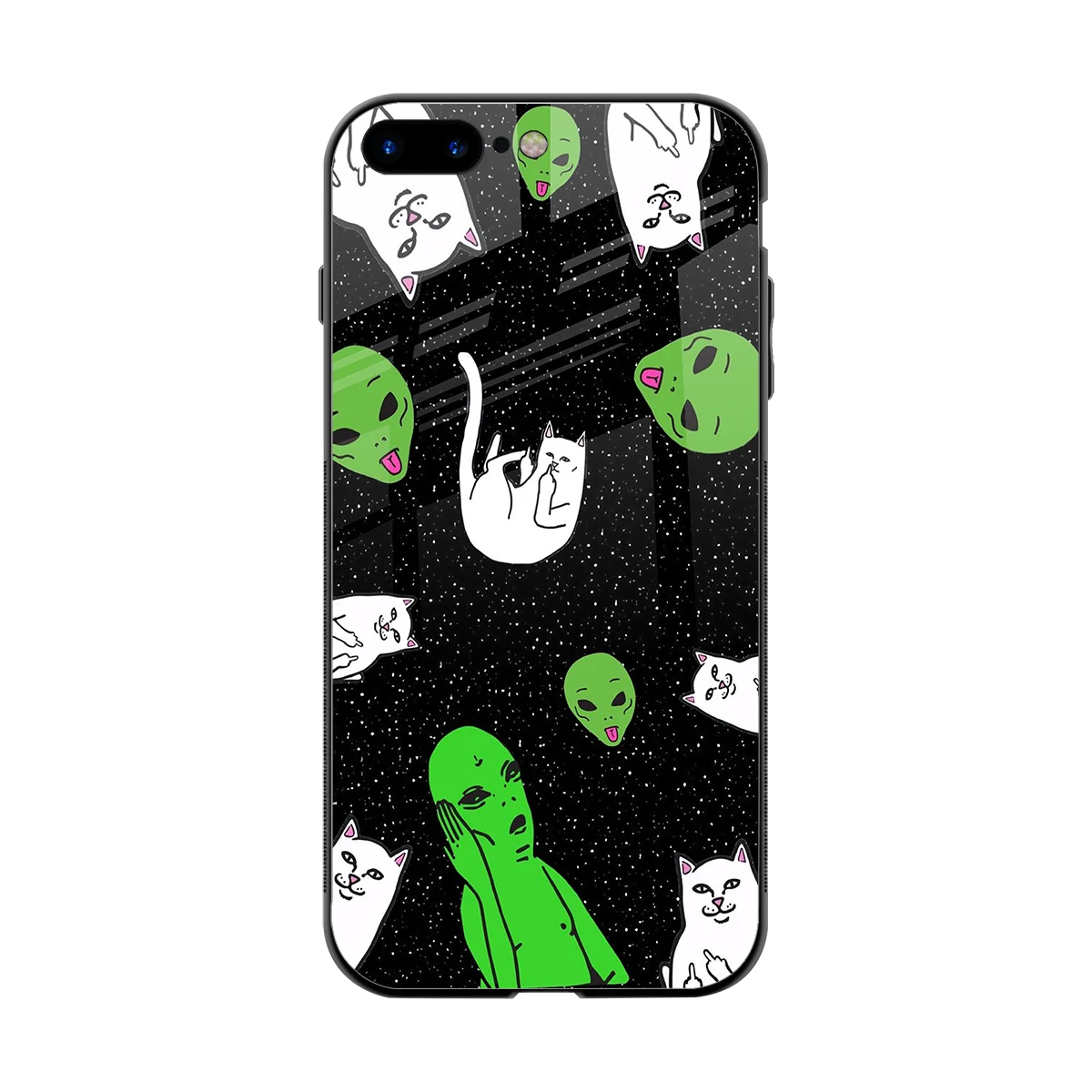 Space Kitty back phone cover | glass case for iphone 8 plus