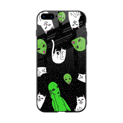 Space Kitty back phone cover | glass case for iphone 8 plus