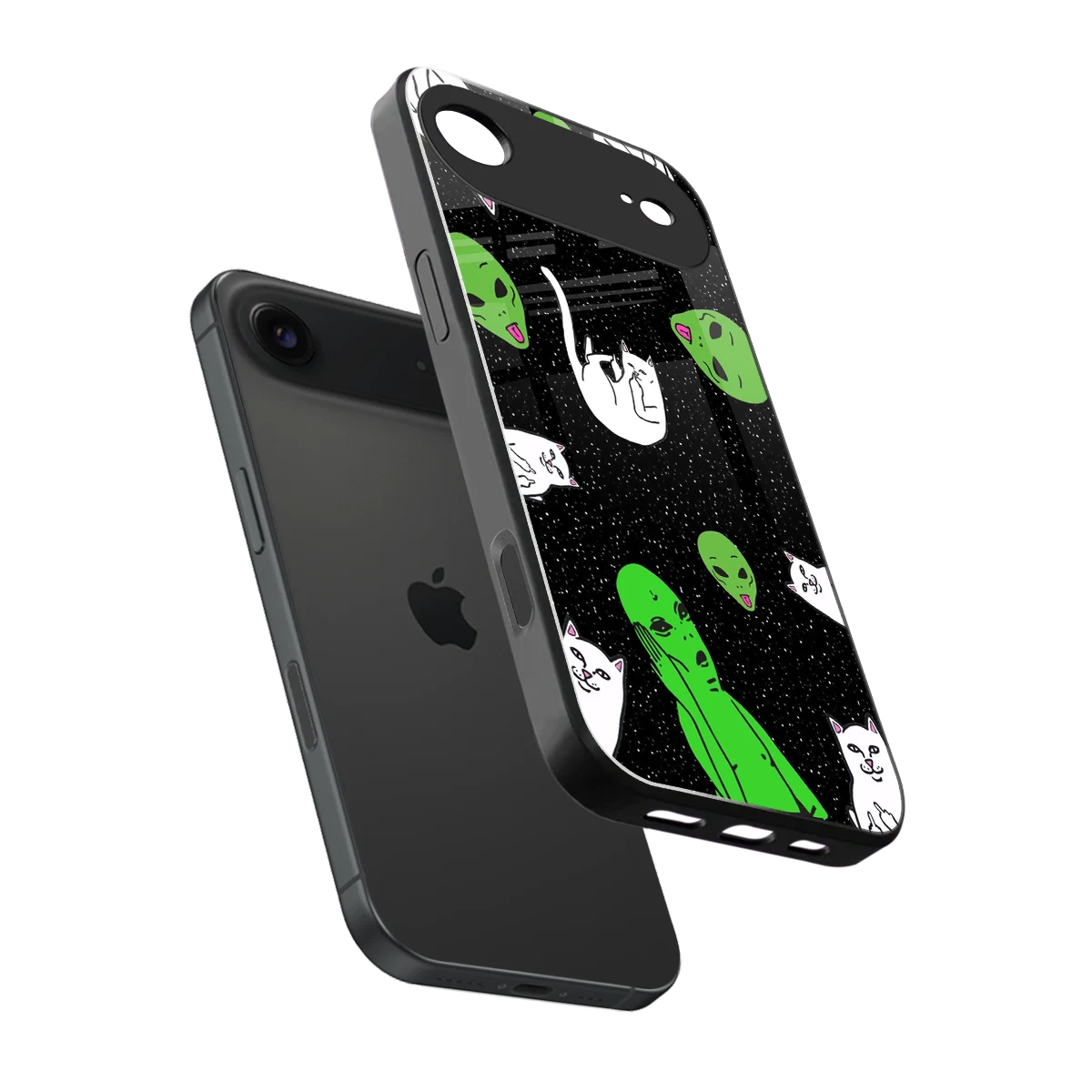 Space Kitty sleek iphone air cover with tempered glass back and TPU edges