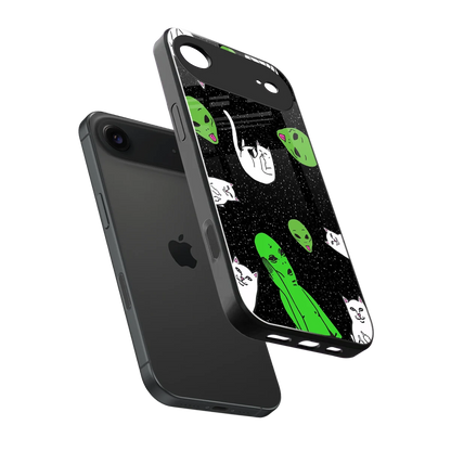 Space Kitty sleek iphone air cover with tempered glass back and TPU edges