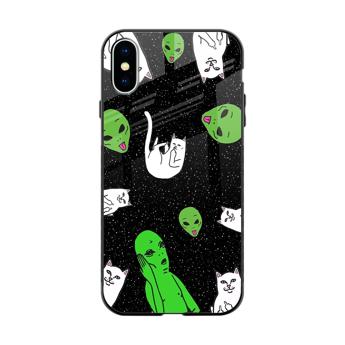 Space Kitty back phone cover | glass case for iphone x