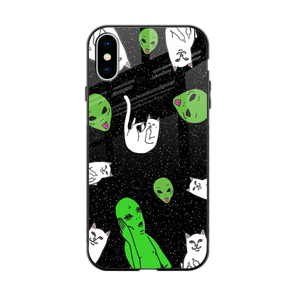 Space Kitty back phone cover | glass case for iphone x
