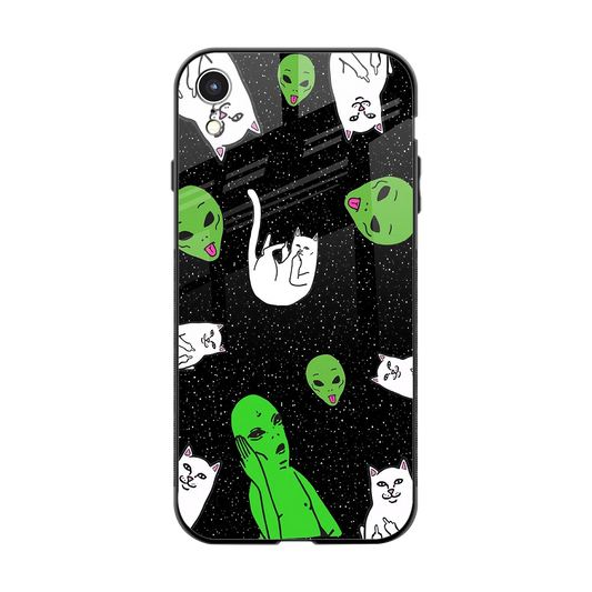 Space Kitty back phone cover | glass case for iphone xr
