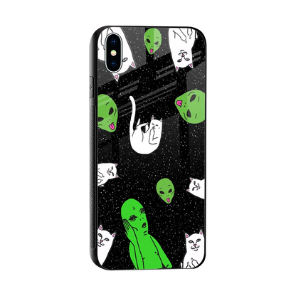 Space Kitty sleek iphone xs max cover with tempered glass back and TPU edges