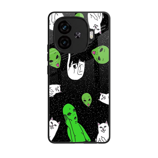 Space Kitty back phone cover | glass case for iqoo neo 10r 5g