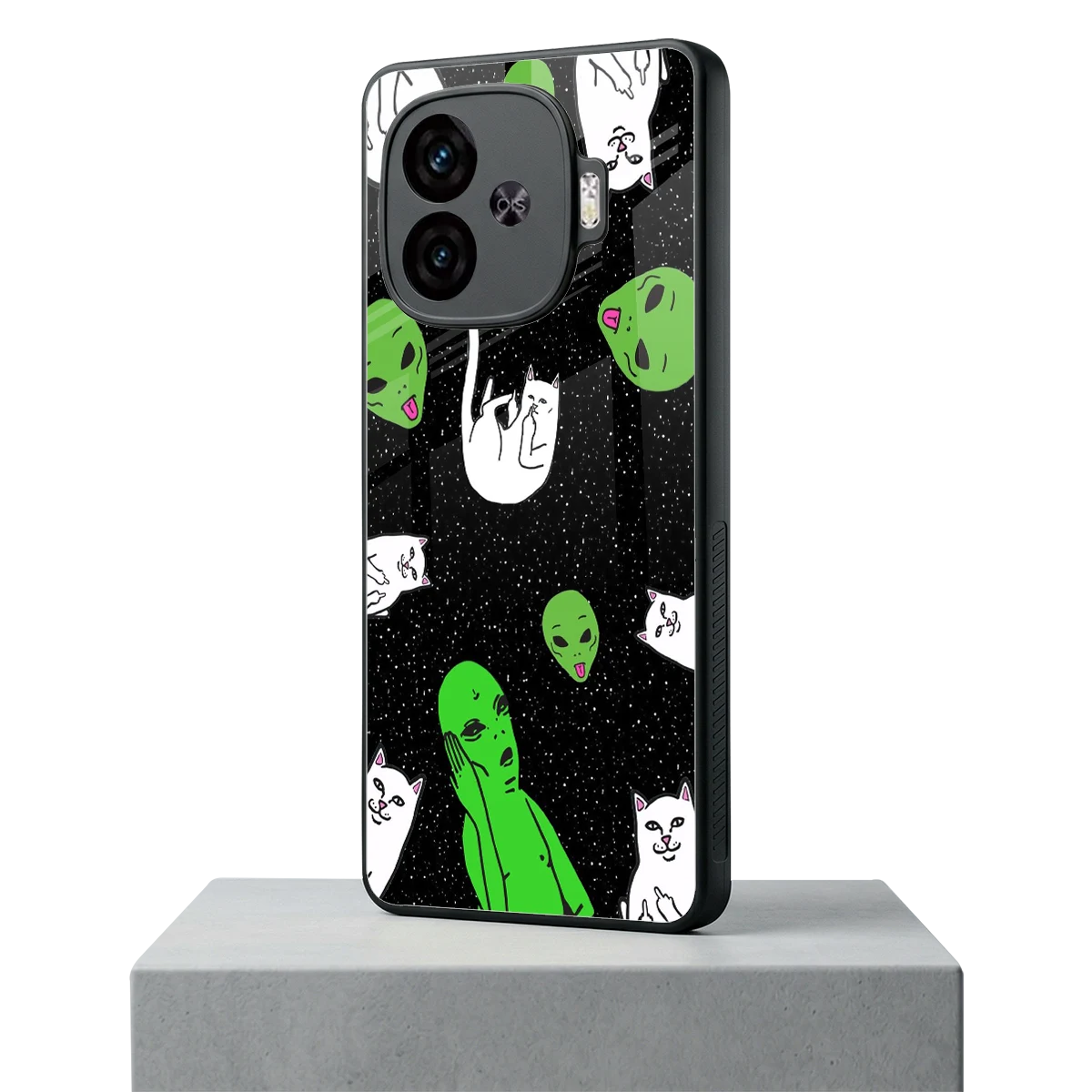 Space Kitty iqoo neo 10r 5g mobile cover | shockproof glass phone case