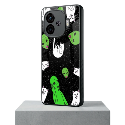 Space Kitty iqoo neo 10r 5g mobile cover | shockproof glass phone case