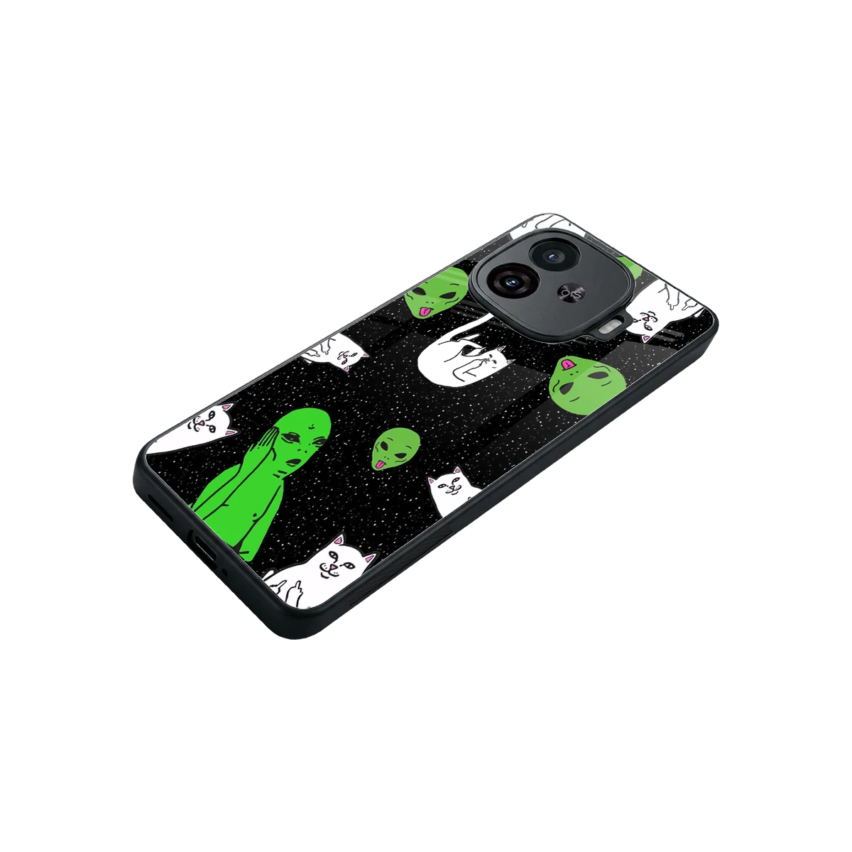 Space Kitty stylish phone case for iqoo neo 10r 5g | glossy glass and slim fit