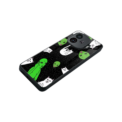 Space Kitty stylish phone case for iqoo neo 10r 5g | glossy glass and slim fit
