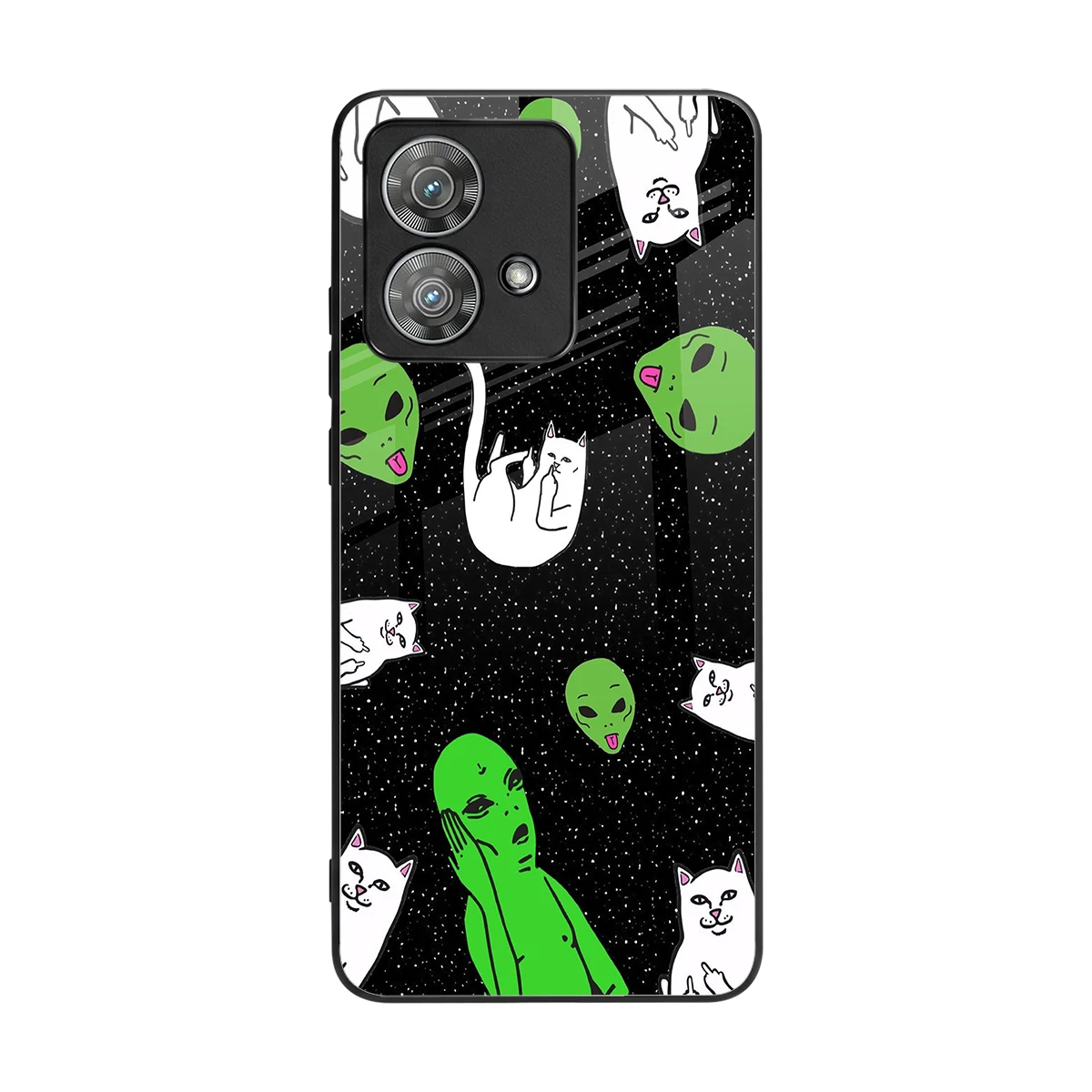 Space Kitty back phone cover | glass case for motorola edge 40 neo 5g