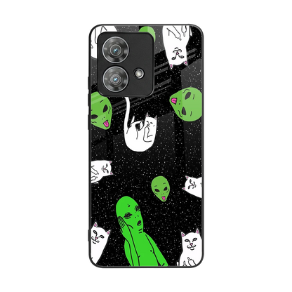 Space Kitty back phone cover | glass case for motorola edge 40 neo 5g