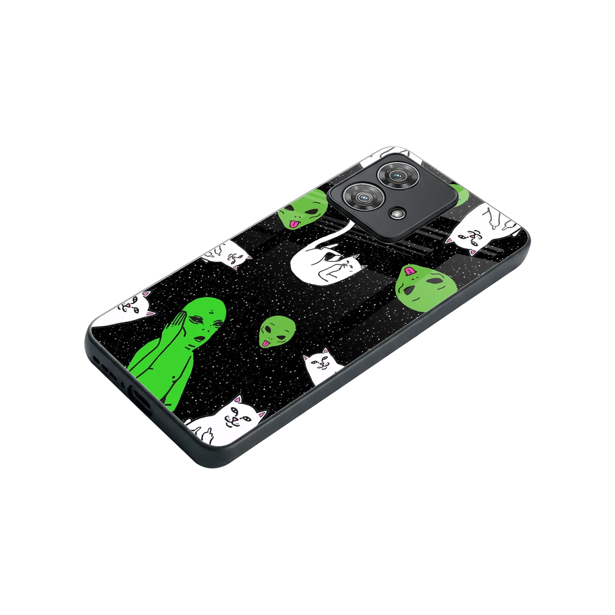 Space Kitty stylish phone case for motorola edge 40 neo 5g | glossy glass and slim fit