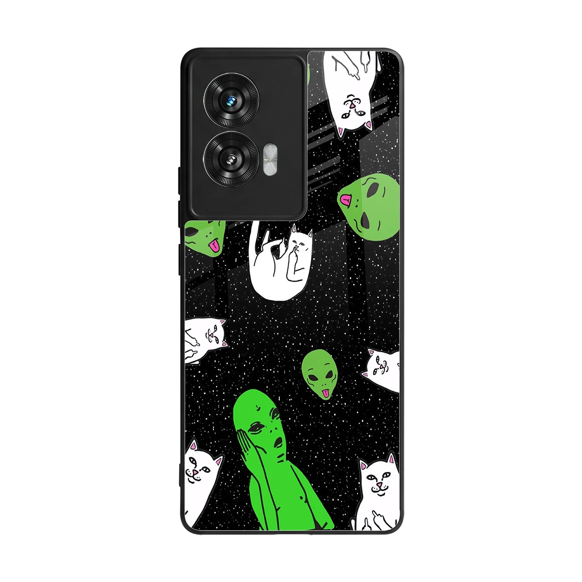 Space Kitty back phone cover | glass case for motorola edge 50 fusion
