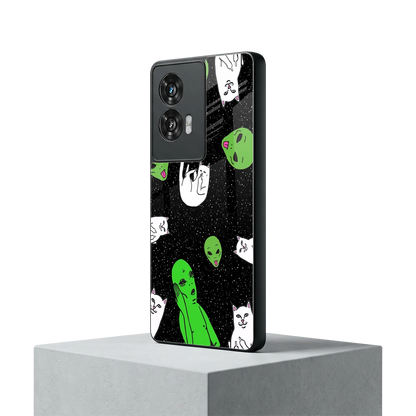 Space Kitty motorola edge 50 fusion mobile cover | shockproof glass phone case