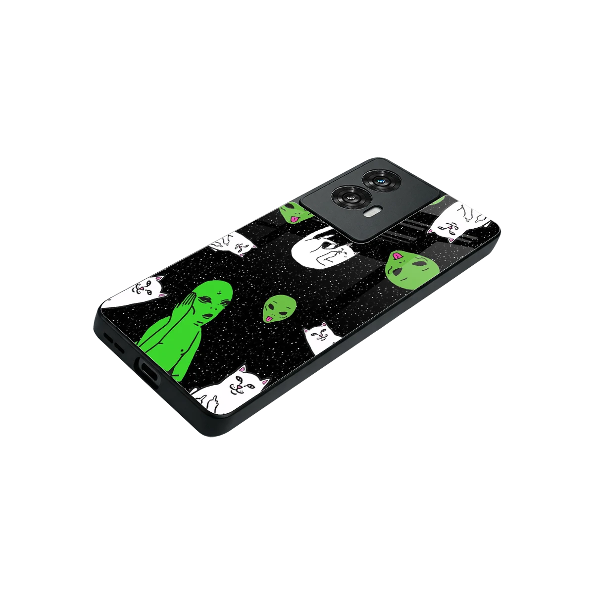Space Kitty stylish phone case for motorola edge 50 fusion | glossy glass and slim fit