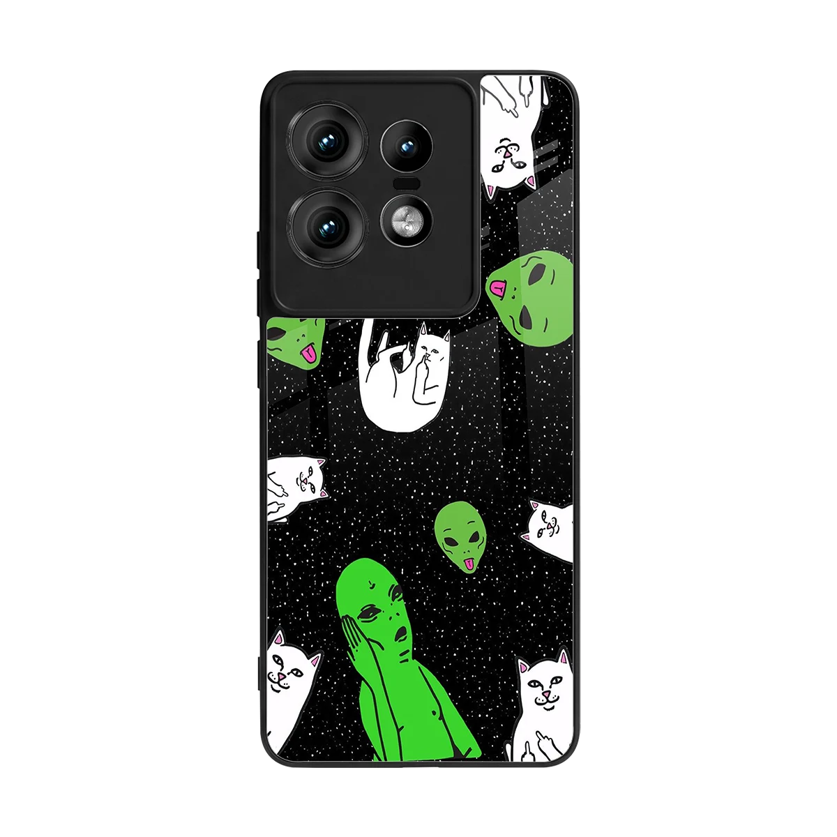 Space Kitty back phone cover | glass case for motorola edge 50 pro