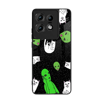 Space Kitty back phone cover | glass case for motorola edge 50 pro