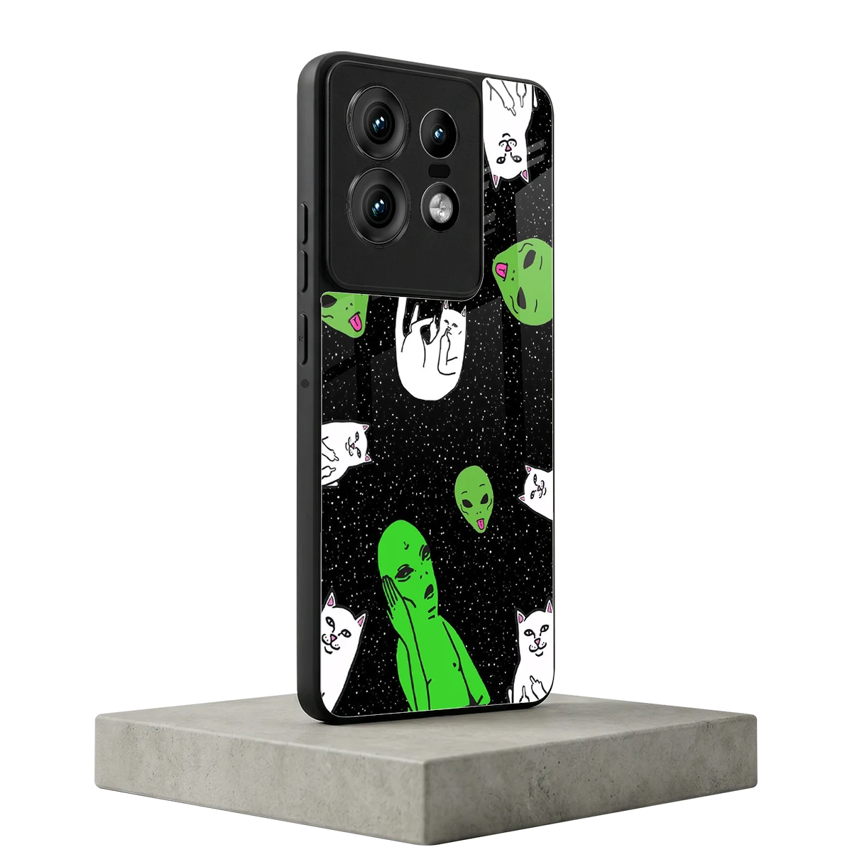 Space Kitty motorola edge 50 pro mobile cover | shockproof glass phone case