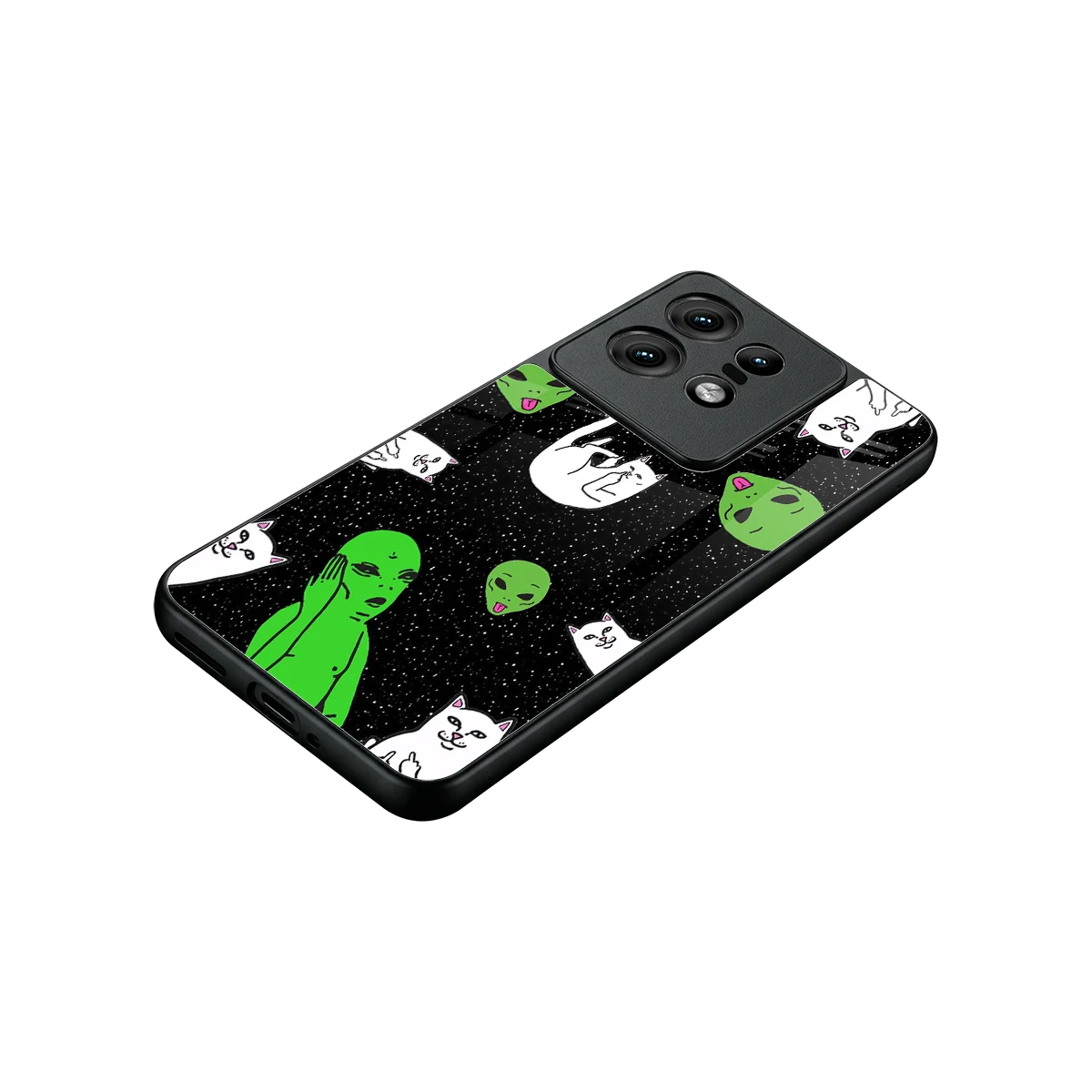 Space Kitty stylish phone case for motorola edge 50 pro | glossy glass and slim fit